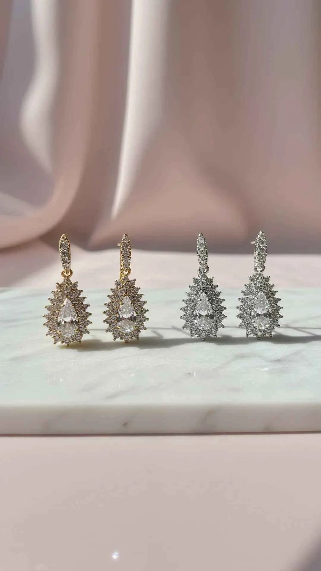 Teardrop Drop & Dangle Crystal Earrings