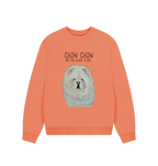 Snuggle Up in Style with the Cream Chow Chow Women's Oversized Sweatshirt – Aloof Floof Approved!