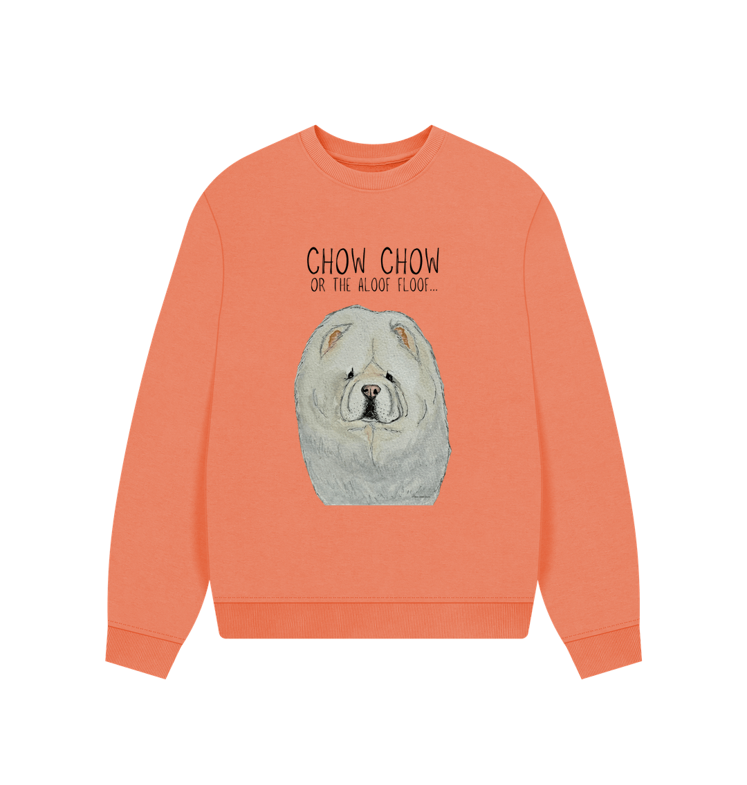 Snuggle Up in Style with the Cream Chow Chow Women's Oversized Sweatshirt – Aloof Floof Approved!