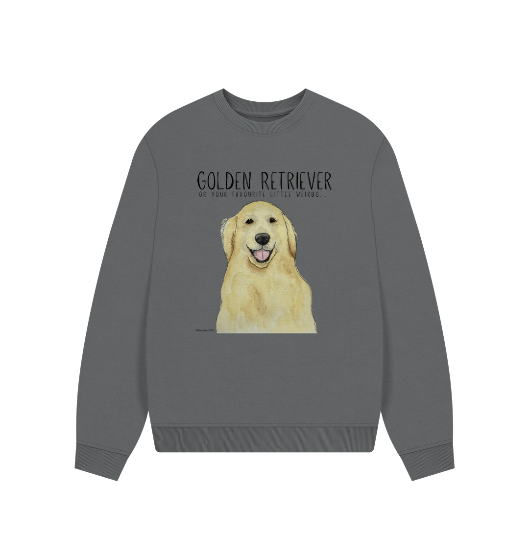 Golden Retriever Vibes: Sustainable Women's Oversized Sweatshirt
