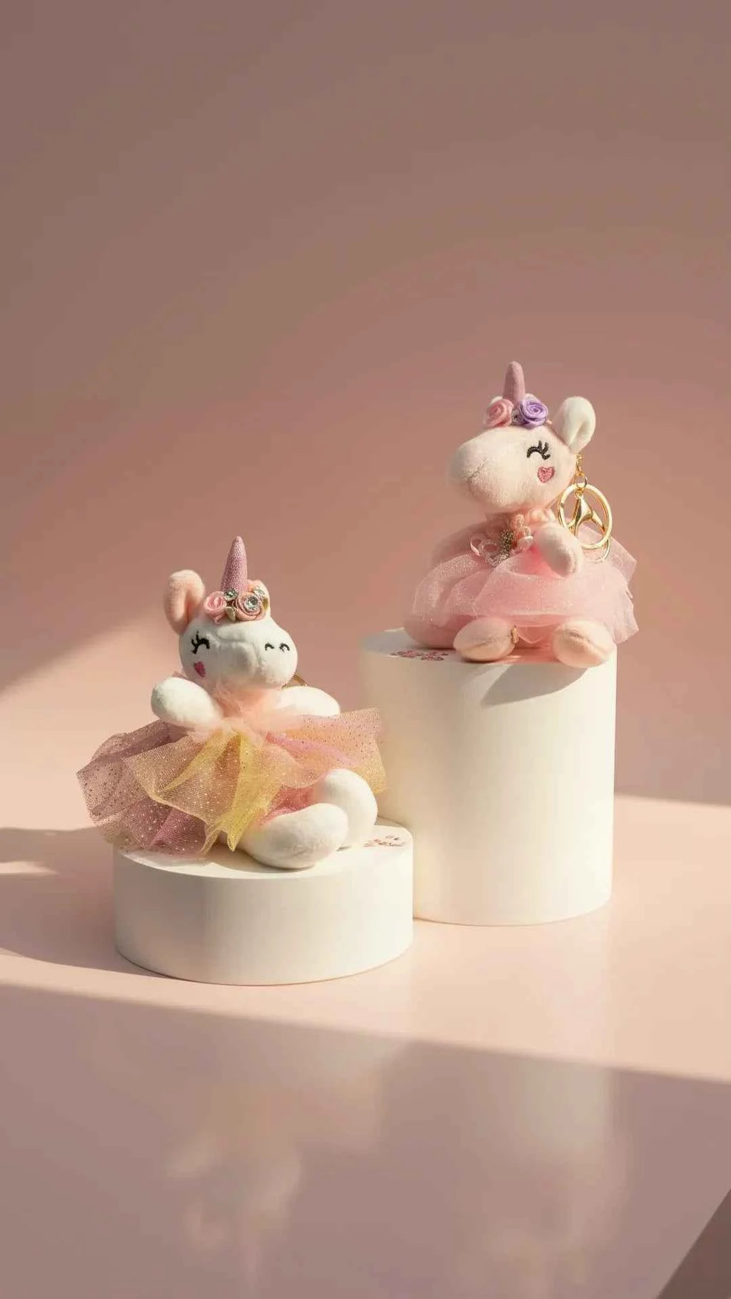 Jeweled Plush Ballerina Unicorn Key Ring & Bag Charm