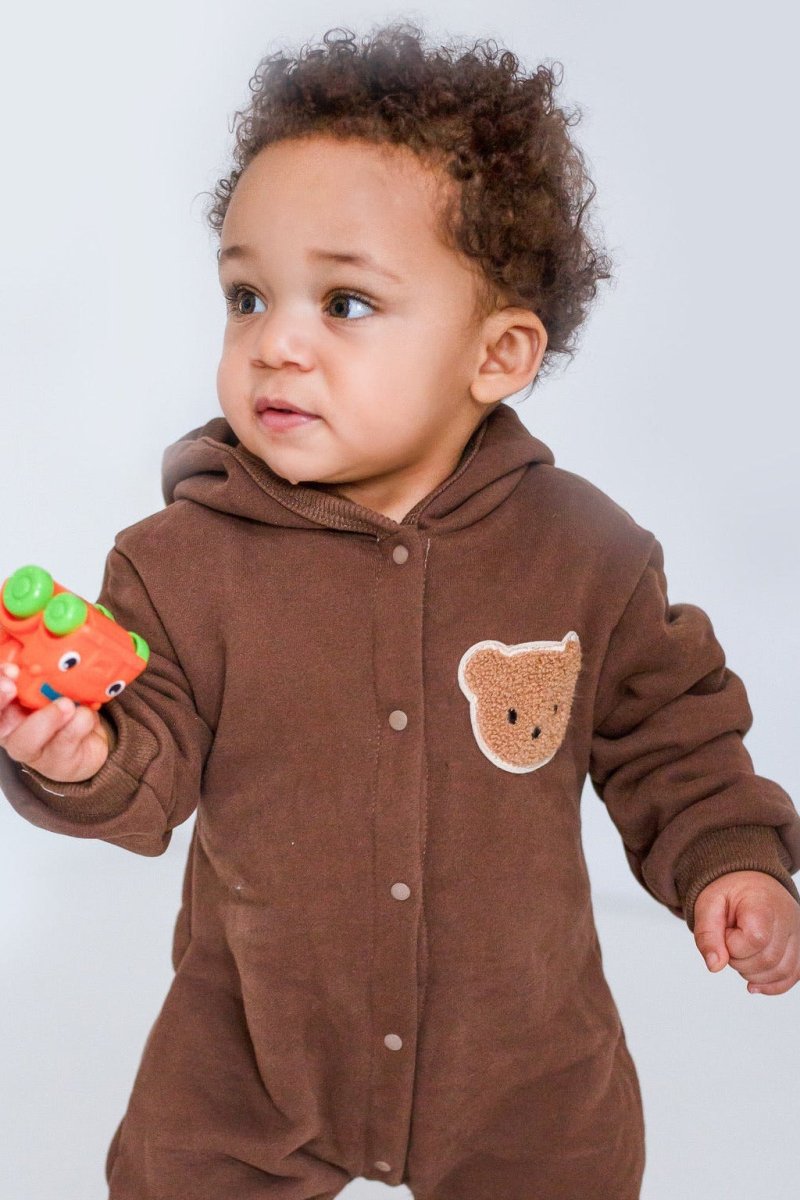 The Ultimate Bear Knitted Hooded Playsuit