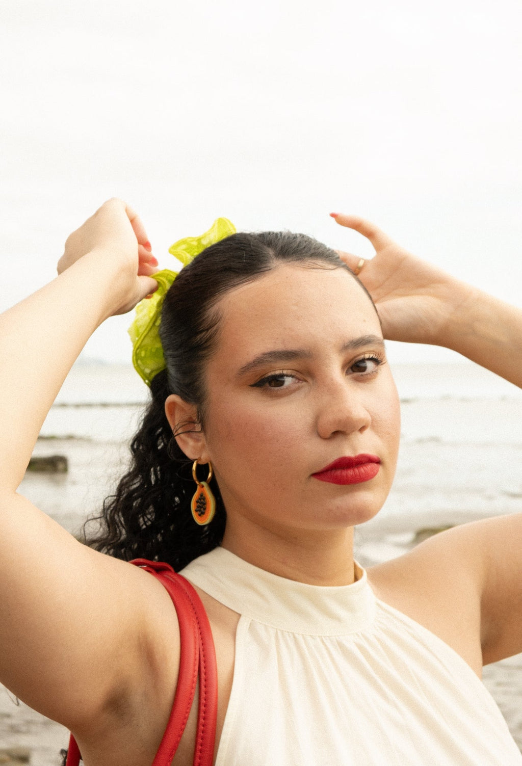 Papaya Hoop Earrings