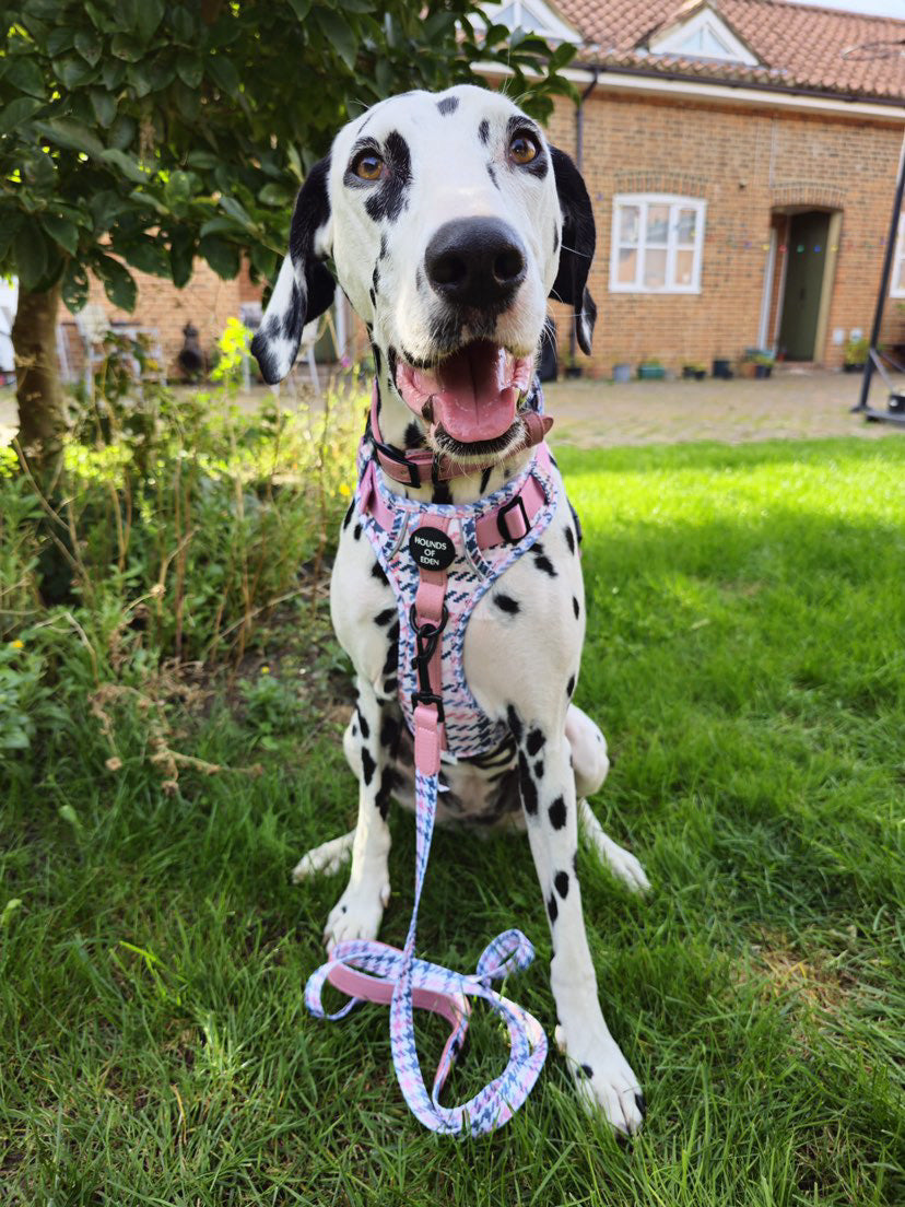 Pink Houndstooth Design Poop Bag Holder