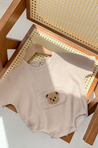 Waffle Bear Bodysuit Brown or Creme