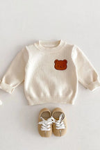 COZY Bear Knit Sweater Creme Jumper