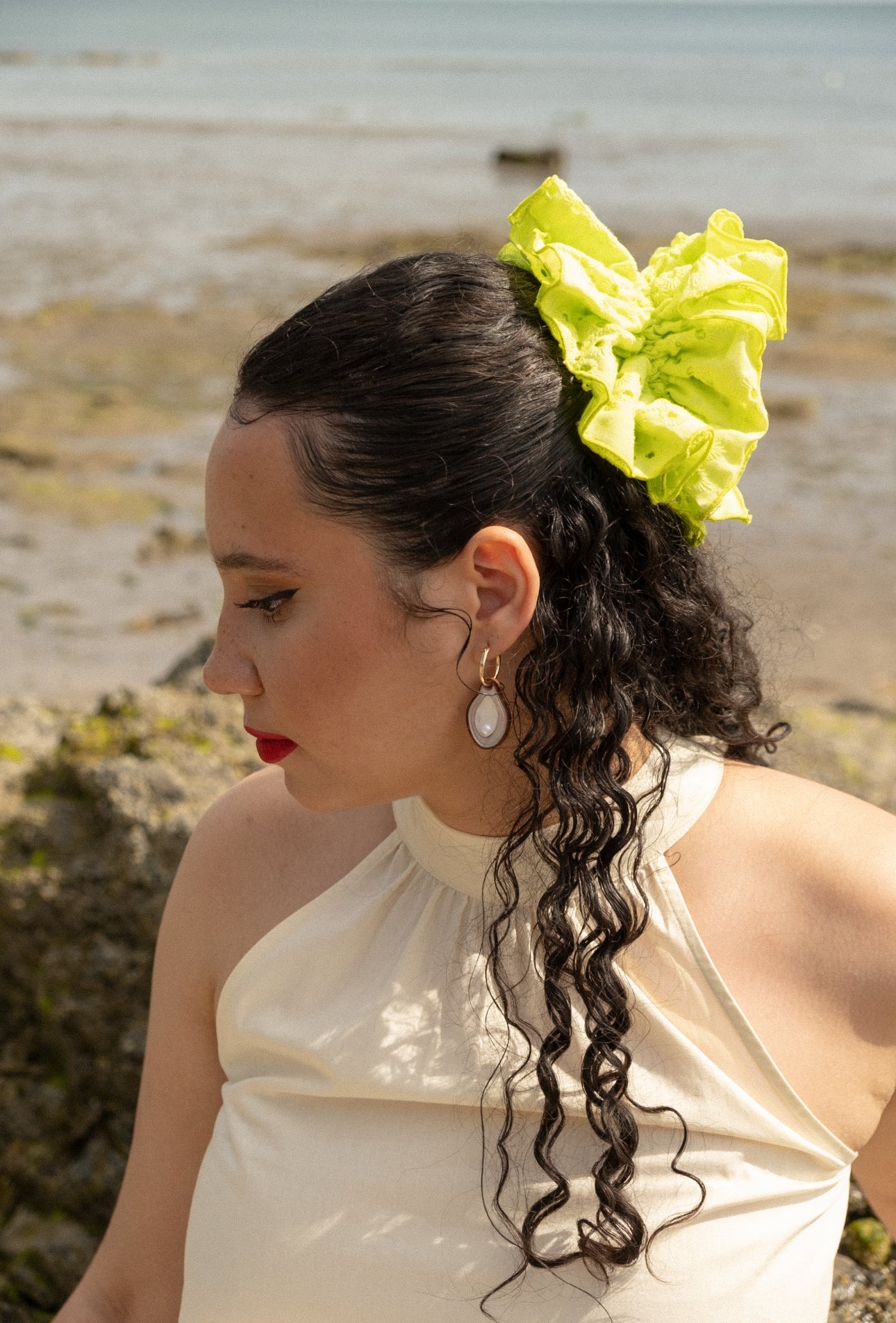 Oyster, Lemon and Hot Sauce Hoop Earrings