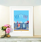 Red Arrows Print – Vintage Seaside Poster by Becky Bettesworth by BeckyBettesworth (happy-and-glorious-red-arrows)