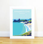 Kynance Cove Poster - Turquoise Waters & White Sand Art Print by BeckyBettesworth (kynance-cove)