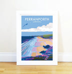Cornwall Travel Poster - Perranporth Seaside Print by Becky Bettesworth by BeckyBettesworth (perranporth)
