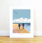Vintage Travel Poster – You, Me and The Sea Beach Art by BeckyBettesworth (you-me-the-sea)