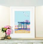 Vintage Seaside Poster – Nostalgic Beach Art by Devon Artist by BeckyBettesworth (its-such-a-perfect-day)