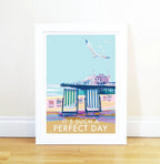 Vintage Seaside Poster – Nostalgic Beach Art by Devon Artist by BeckyBettesworth (its-such-a-perfect-day)