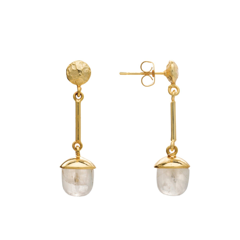 Acorn Drop Earrings Moonstone