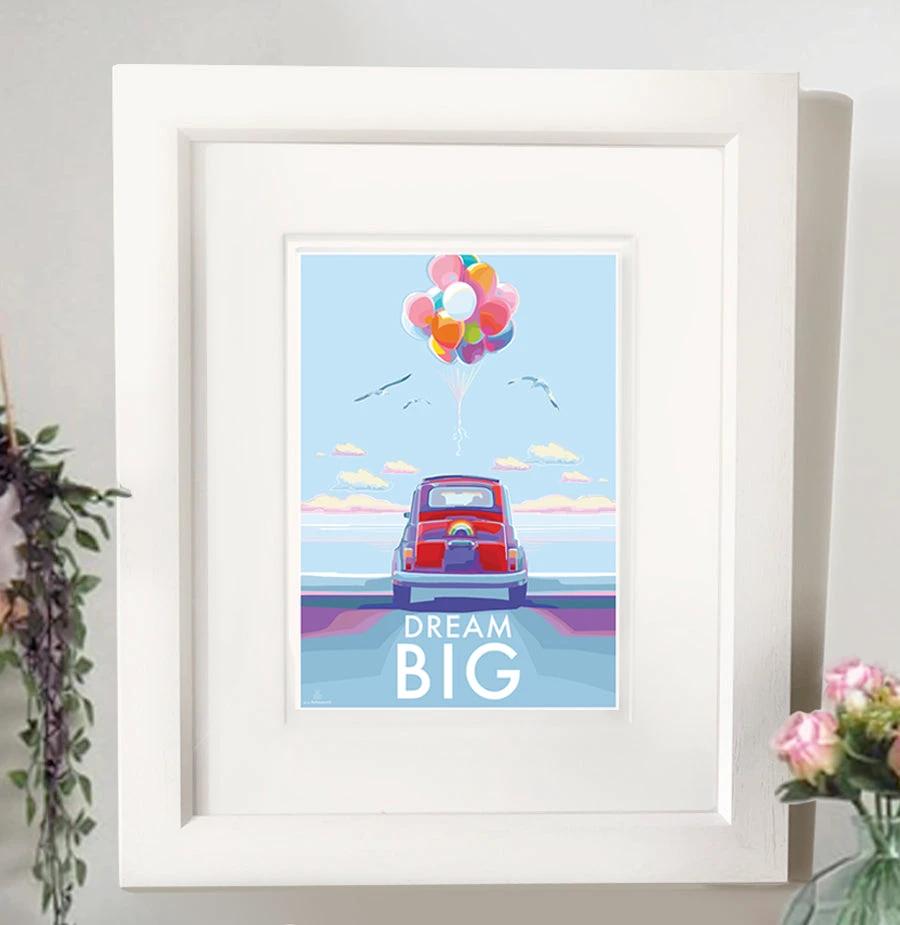 Dream Big Motivational Poster – Vintage Style Inspirational Art by BeckyBettesworth (dream-big)