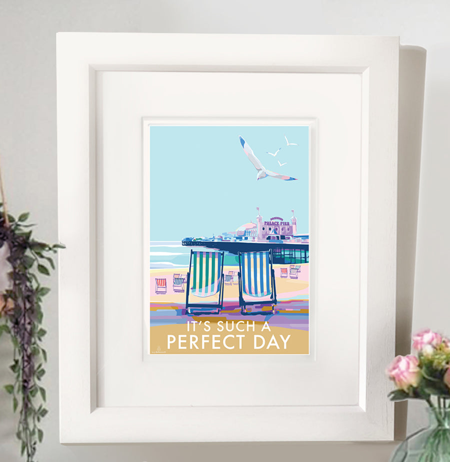 Vintage Seaside Poster – Nostalgic Beach Art by Devon Artist by BeckyBettesworth (its-such-a-perfect-day)