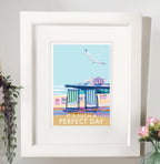 Vintage Seaside Poster – Nostalgic Beach Art by Devon Artist by BeckyBettesworth (its-such-a-perfect-day)