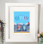 Red Arrows Print – Vintage Seaside Poster by Becky Bettesworth by BeckyBettesworth (happy-and-glorious-red-arrows)