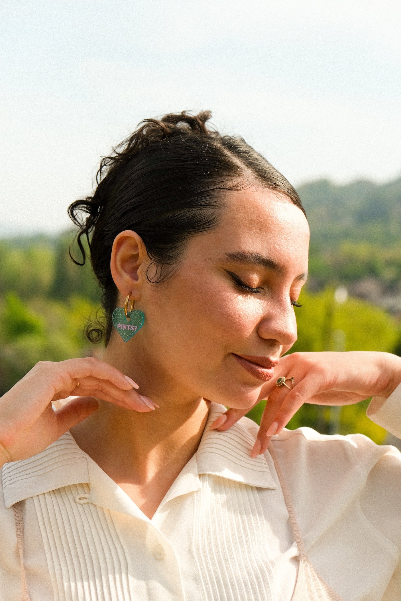 Pints? Heart Hoop Earrings