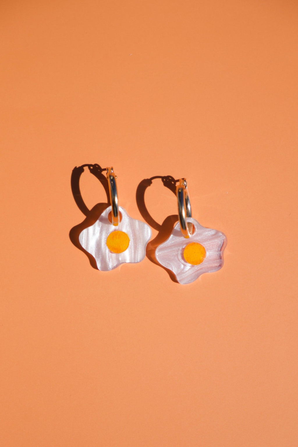 Fried Egg Hoop Earrings