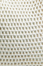 Yumi Ivory Crochet Shoulder Bag With Faux Leather Straps