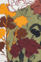 Yumi Green Viscose Placement Floral Scarf