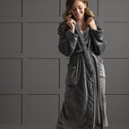 Ladies Soft Warm Luxury Fleece Dressing Gown