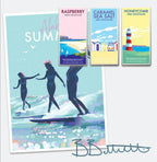 Vintage Travel Poster – Aloha Summer Surf Art by Becky Bettesworth by BeckyBettesworth (aloha-summer)