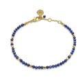 Milos Gemstone and Gold Bead Bracelet Lapis