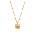 Luna Single Disc Pendant Necklace: Amethyst