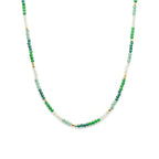 Milos Mixed Gemstone Beaded Necklace  Prehnite, Moss Agate & Green Aventurine