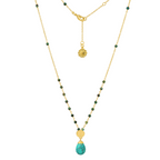 Classic Athena Kate Gemstone Rosary Chain Necklace Turquoise