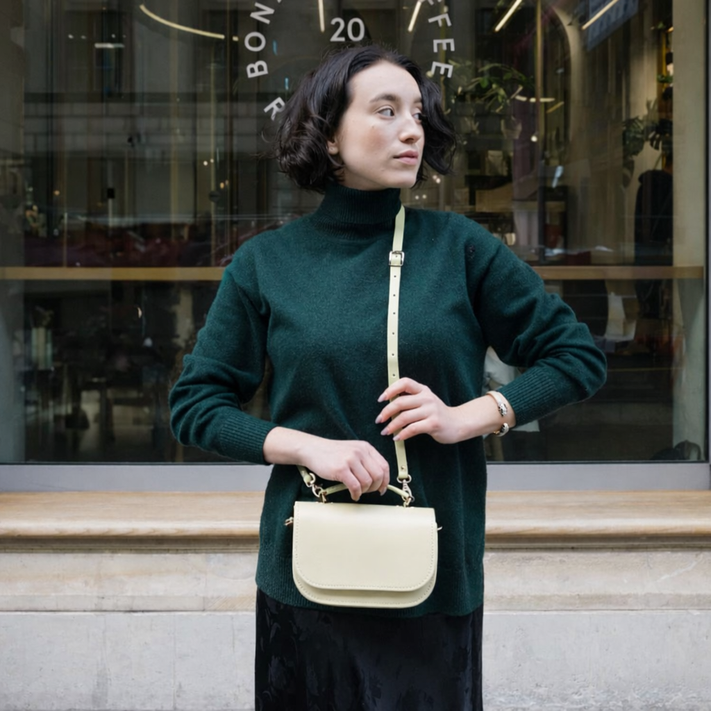 Aura Handmade Leather Bag - Cream