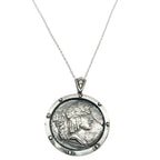 Ancient Coin Pendant Necklace – One of a Kind – Handmade Sterling Silver 925 – Hand-Carved Coin Replica