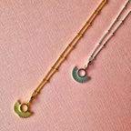 Art Deco Fan Gold Satellite Chain Necklace