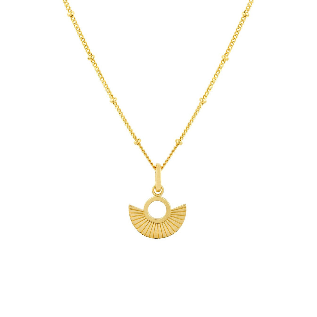 Art Deco Fan Gold Satellite Chain Necklace