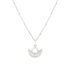 Art Deco Fan Silver Satellite Chain Necklace