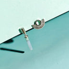 Art Deco Fan Sterling Silver Stud Earrings