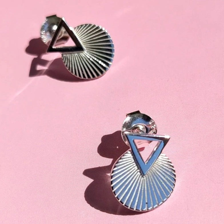 Art Deco Sterling Silver Stud Earrings