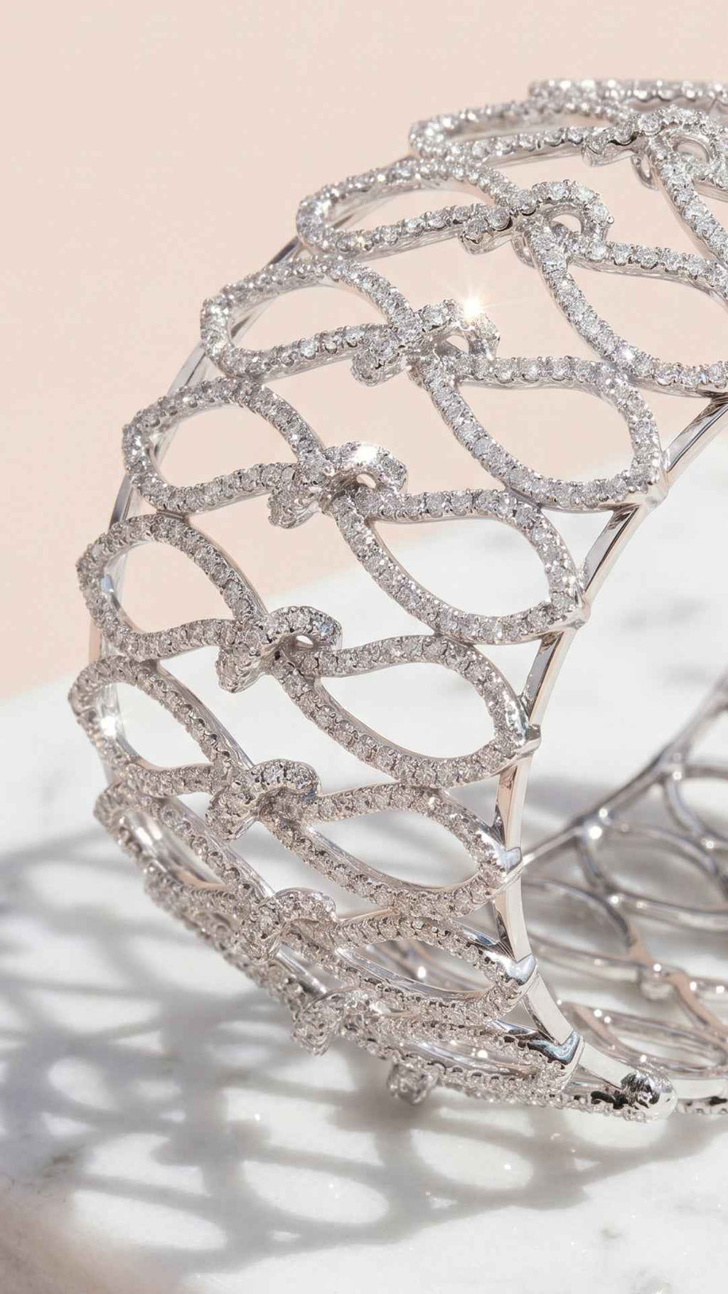 Statement Lattice Crystal Cuff