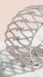 Statement Lattice Crystal Cuff