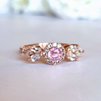 Aurelia Pink Sapphire Ring in 18k Rose Gold Vermeil