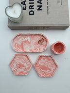 4 Piece Trinket Set - Marble