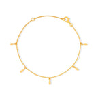 Rice Grain Chain Yellow Gold Charm Bracelet