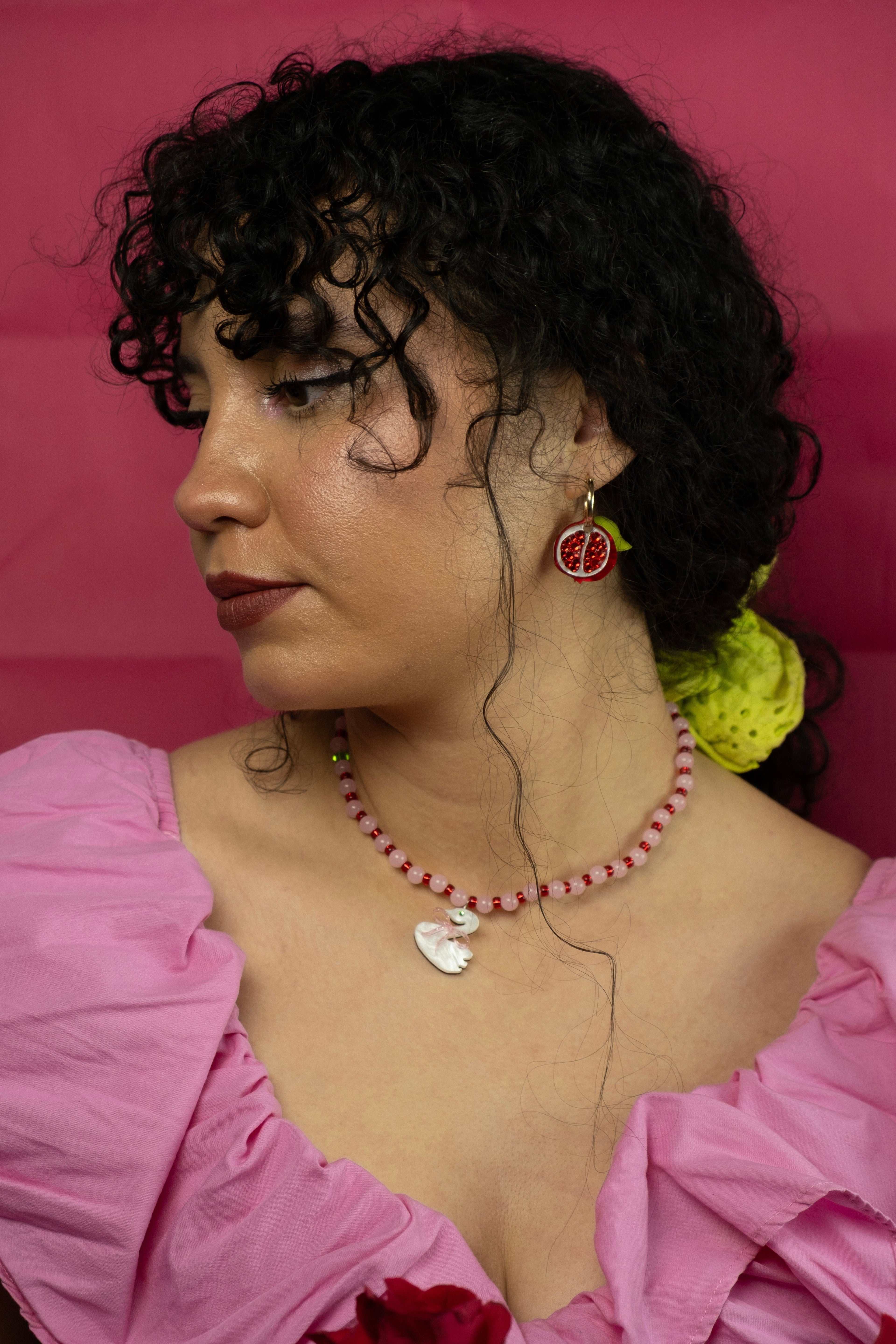 Pomegranate Hoop Earrings