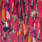 Botanical Cerise pink cone lampshade, extra tall lampshade