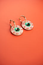 Bloodshot Eyeball Hoop Earrings