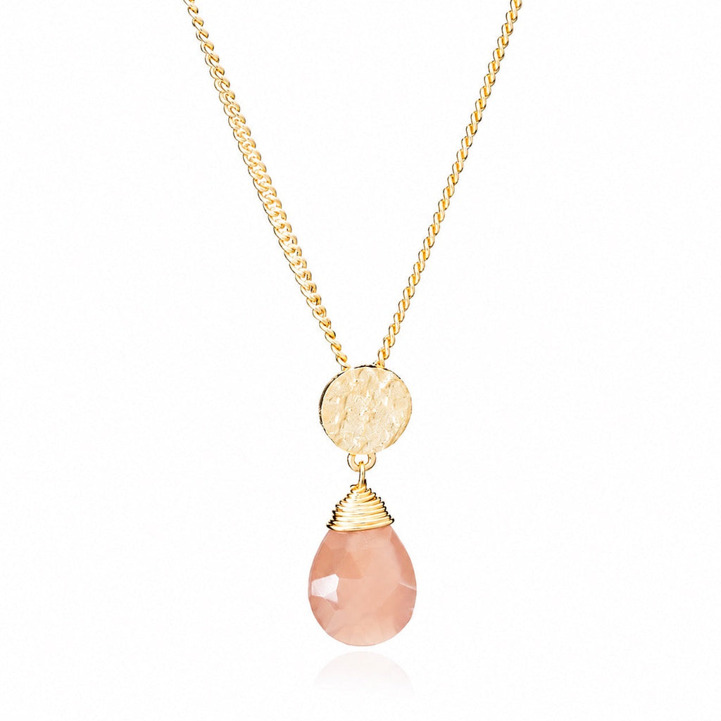 Classic Athena Kate Gemstone Necklace: Peach Moonstone