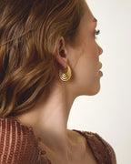 Chunky Gold Ridge Hoops