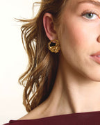 Molten Disc Gold Earrings